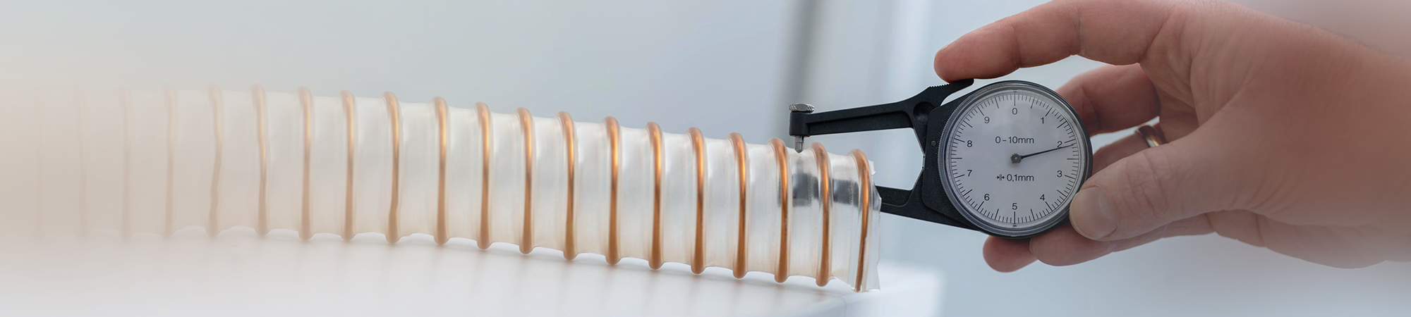 Masterflex: Wall thickness measurement PU spiral hose Wall thickness measurement PU spiral hose